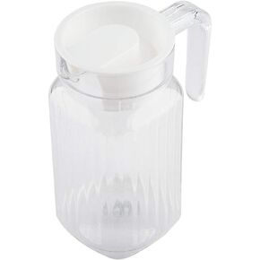 Acrylic Pitcher with Lid,500ml Acrylic Transparent Bottle Striped Water Ice Cold Jug with Lid for Bar Home (500ML)