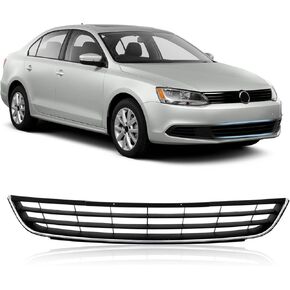 CarPartsDepot Front Bumper Lower Grille Grill Black Plastic Compatible for 2011-2014 Jetta Fits 5C6853671RYP VW1036120
