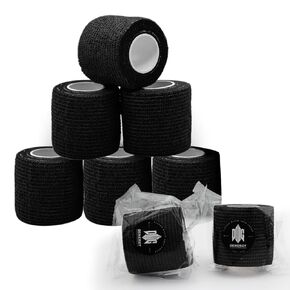 Tattoo Grip Cover Wrap Pink - Denergy 6PCS PMU Pen Grip Tape Wrap Cover Cohesive Sports Adherent Tape Adhesive Bandage for Tattoo Machine Tattoo Accessories (Hot Pink 6pcs)