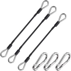 3PCS 10" Gym Extension Cable Fitness Extension Rope Attachments Compatible Replacement Gym Cables Machine Extension for Tricep Pull Down and Leg Exercise Home Gym Machine Accessories