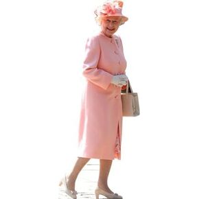 H10086 Queen Elizabeth II Pink Cardboard Cutout Standee Standup