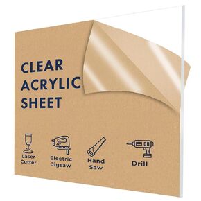 Falken Design Clear Acrylic Sheet – 12" x 28" x 1/12" Thick Plexiglass Panel for Windows, Crafts, Displays, and DIY Projects – Shatterproof, Lightweight, and UV Resistant