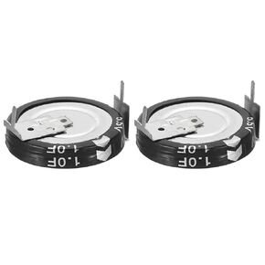 PATIKIL 2 Pcs 5.5V Super Capacitors, 1F H-Shaped Button Capacitor High Energy Low Resistance High Consistency for AC Motor Power Display Screen, Black