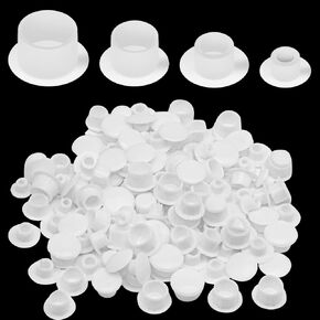 120Pcs 4Sizes Plastic Plugs for Round Holes, Round Plastic Plugs Insert Round Holes Plugs Knockout Locking Round Drill End Caps, Hole Plugs Plastic for Home Kitchen Cabinet Furniture Shelf