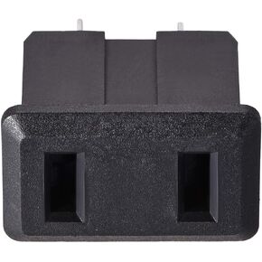 uxcell Panel Mount Plug Adapter AC 250V 10A 2 Pins IEC Inlet Module Plug Power Connector Socket Staight Pack of 6