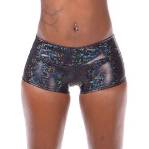 Revolver Fashion/Funstigators Festival Clothing: Women's Holographic Booty Shorts - Athletic Fit with Gusset & Pocket in Kuwait