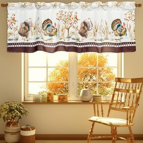 Christmas Kitchen Curtains Red Xmas Window Curtain 54x18 Inch Winter Holiday Window Curtain Valances for Kitchen Bathroom Living Room Decoration