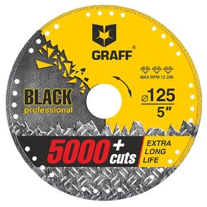 6 Inch Diamond Metal Cutting Disc for Angle Grinder — 6‘’ Cut Off Wheels for Metal — 60x Longer Wheel Life GRAFF Black