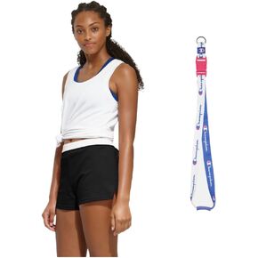 شورت نسائي أصلي من Soffe - أسود + حزمة سلسلة مفاتيح | مزيج من القطن والبوليستر المريح | ملحق أنيق وملائم (الولايات المتحدة، ألفا، متوسط، عادي، عادي، أسود) in Kuwait