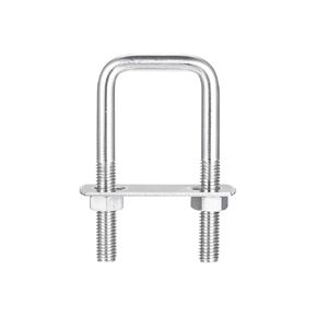 uxcell Square U-Bolts, 3 Sets 35mm(1.38") Inner Width 100mm Length M8 304 Stainless Steel U Clamp Bolt with Nuts and Plates, for Boat Trailer