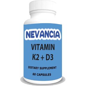 Vitamin K2 + D3 with Calcium, 5000 IU Vitamin D3, 100 mcg K2, 210 mg Calcium, Bone & Joint Support, Heart Support, Immune Support, 60 Capsule