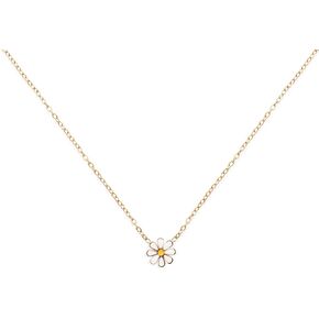 Hey Harper Maravilla Necklace For Women - Gold Waterproof Stainless Steel 14k Golden - Small Dainty Charm Flower Necklace - For Everyday Wear