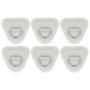 PATIKIL 3.5" Paddle Board D Rings, 6 Pcs Stainless Steel D-Ring PVC Patch Pad No Glue Include for Raft Kayak Inflatable Boat Surfboard, Light Green