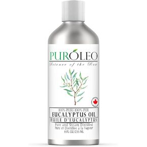 PUROLEO Eucalyptus Essential Oil 32 Fl Oz/946 ML (Packed in Canada) 100% Pure | Natural Aromatherapy Oil for Diffuser, Massage