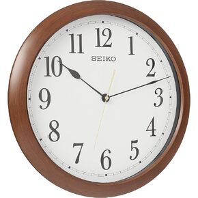 Seiko 16 Inch Roman Numeral Wood Finish Wall Clock