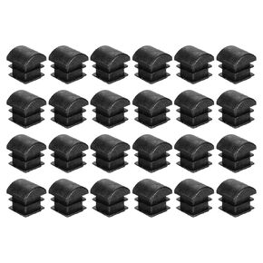 uxcell 0.8 x 0.8 Inch Square Plastic Plug, 28 Pcs Black Pipe Tubing End Cap Plastic Plug Cap Insert Glide Insert for Metal Tubing Fence Table Chairs Furniture, Black