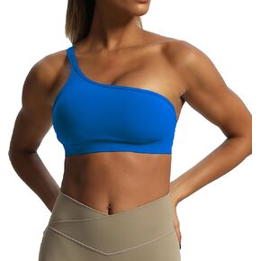 Aoxjox Women's Workout Sports Bras One Shoulder Astoria Asymmetrical Bra Fitness Training Gym Yoga Crop Tank Top