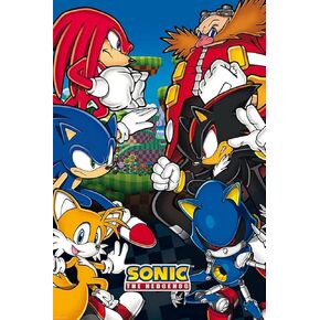 BUY ART FOR LESS Officially Licensed Sonic The Hedgehog - Group 24 x 36 Inch Art Poster - Decorative Print - Poster Paper - Ready to Frame