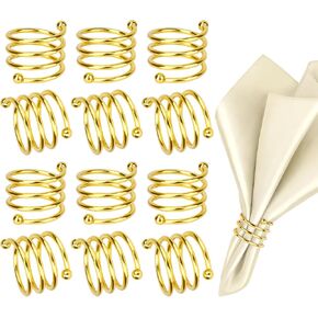 Silver Napkin Rings Set of 12, Round Metal Napkin Ring Holder, Napkin Cloth Holder Rings Gold Halloween Fall Thanksgiving Christmas Valentine Thankful Napkin Rings Coffee Dining Wedding Table Decor
