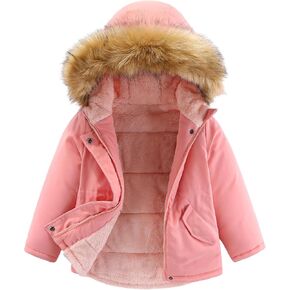 M2C Girls Fleece Lined Cotton Padded Puffer Jacket with Faux Fur Trim