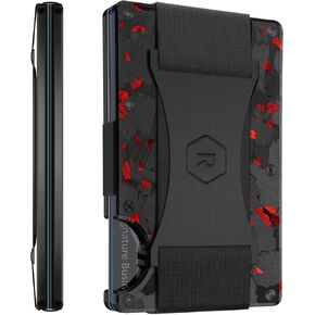RIDGE wallets for men - The Ultimate RFID Wallet for Modern Dads - Slim, Stylish, and RFID Blocking - Carbon Fiber Card & Cash Strap Wallet (Forged Ember)