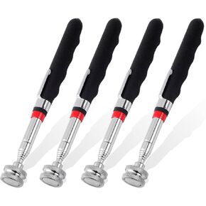 1 Piece 3.5LBs Telescoping Magnetic Pickup Tool, with Pen Clip Design, Magnet Stick Rod Extendable 5.1" to 25.4" for Men, Birthday, Father's Day, Christmas Gift