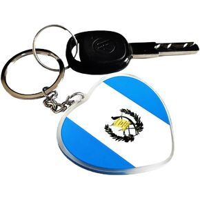JAVD Guatemala Flag Keychain Guatemalan Heart Love Key Ring (2 Pack)