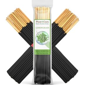 Lemongrass Exotic Incense Sticks 7 Inch - Bulk 1 Bundle 85 to 100 Sticks - Natural 7" Long Lasting Aroma That Burns for 30 to 45 Minutes.