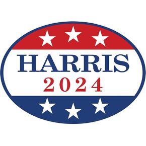 Beistle 3-Pack Kamala Harris 2024 Democratic Candidate Oval Cutouts, 9.5" x 13.5" - Presidential Patriotic Decorations for Political Rallies, Events, and Campaigns