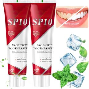 Sp-10 Ultra Whitening Toothpaste, SP10 Probiotic Toothpaste, Brightening Sp 10 Toothpaste, Sp10 Bright White Toothpaste for Stain Removing, Fresh Breath, Deep Cleaning Care Toothpaste (2pcs)