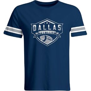 Kids Youth Dallas Classic Football Tee T-Shirt Quickly Dry Crew Neck Short Sleeve Shirt Jersey - Navy