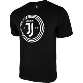 Italian Serie A Juventus Mens Short Sleeve T-Shirt, Black, Large
