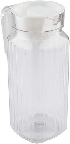 Acrylic Pitcher with Lid,500ml Acrylic Transparent Bottle Striped Water Ice Cold Jug with Lid for Bar Home (500ML) in Saudi Arabia