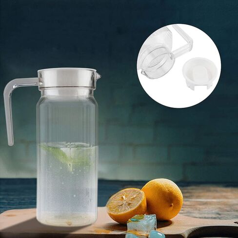 Acrylic Pitcher with Lid,500ml Acrylic Transparent Bottle Striped Water Ice Cold Jug with Lid for Bar Home (500ML) in Saudi Arabia