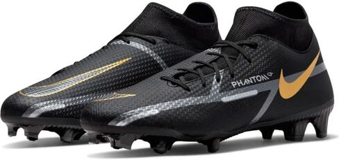 Nike Men's Phantom GT2 DF Academy FG/MG Black/Gold 8 in Saudi Arabia