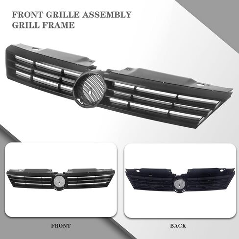 CarPartsDepot Front Bumper Lower Grille Grill Black Plastic Compatible for 2011-2014 Jetta Fits 5C6853671RYP VW1036120 in Saudi Arabia