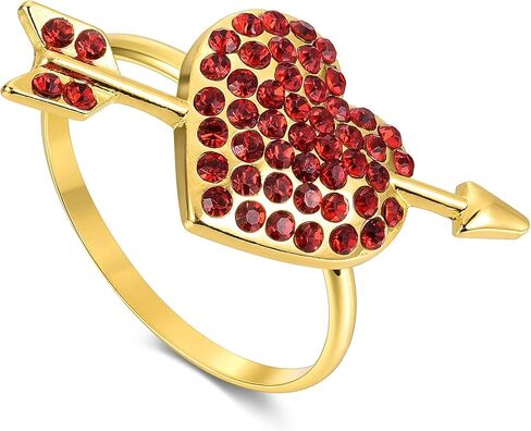 yoption القلب حلقات منديل مجموعة من 6، حاملي حلقة منديل معدنية ذهبية لعيد الميلاد الزفاف عيد الحب الذكرى السنوية طاولة الطعام الديكور (القلب) in Kuwait