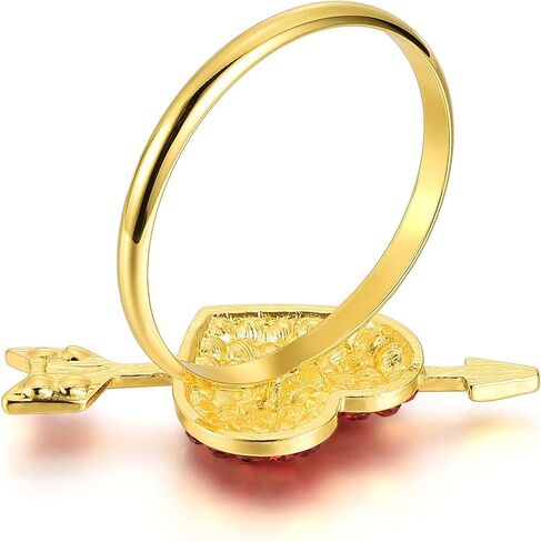 yoption القلب حلقات منديل مجموعة من 6، حاملي حلقة منديل معدنية ذهبية لعيد الميلاد الزفاف عيد الحب الذكرى السنوية طاولة الطعام الديكور (القلب) in Kuwait