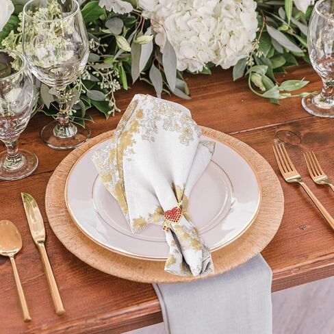 yoption القلب حلقات منديل مجموعة من 6، حاملي حلقة منديل معدنية ذهبية لعيد الميلاد الزفاف عيد الحب الذكرى السنوية طاولة الطعام الديكور (القلب) in Kuwait