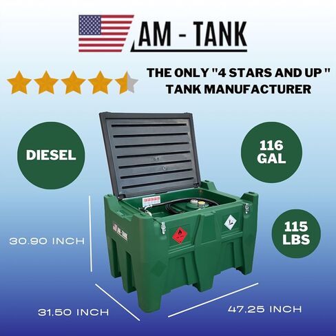 AM-TANK 40 DEF: Portable 40 gal DEF Tank Low Profile to fit Under Truck Tonneau Cover with 12V Pump, 13ft Hose and Nozzle. in Saudi Arabia