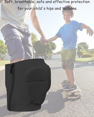 Kids Padded Shorts-Zipper HIPS Protectective Gear for Cycling Snowing Ski Skating, 3D HIPS Pads for Butt Tailbone in Kuwait
