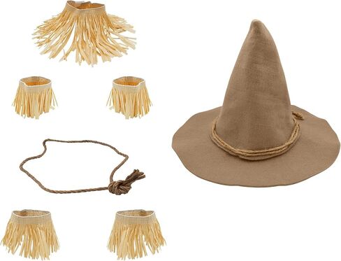 Adult Deluxe Felt Scarecrow Hat - Oktoberfest Wizard Witch Hillbilly Costume Hat, Black, One Size in Saudi Arabia