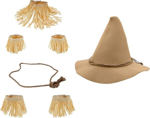 Adult Deluxe Felt Scarecrow Hat - Oktoberfest Wizard Witch Hillbilly Costume Hat, Black, One Size in Saudi Arabia