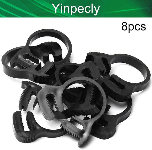 مشابك خرطوم Yinpecly 21.5-23.5 مم قابلة للتعديل من بلاستيك النايلون شديد التحمل وقبضة مزدوجة سريعة للسباكة والسيارات والاستخدام الميكانيكي، لون أسود 8 قطع in Kuwait