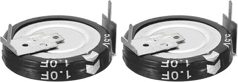 PATIKIL 2 Pcs 5.5V Super Capacitors, 1F H-Shaped Button Capacitor High Energy Low Resistance High Consistency for AC Motor Power Display Screen, Black in Saudi Arabia
