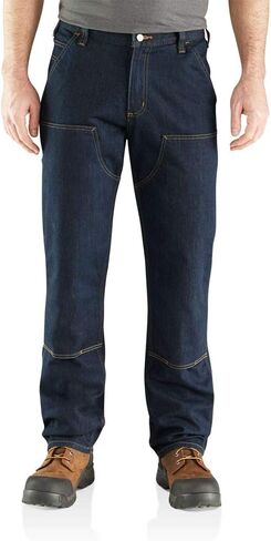 بنطلون جينز رجالي Carhartt Rugged Flex مريح ومزدوج من الأمام، Tahoe، 44 x 32 in Saudi Arabia