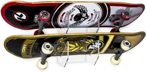 SOURCEONE.ORG Deluxe Tier Skateboard Storage Display Rack - Invisible Clear Acrylic Wall Mount Display in Kuwait