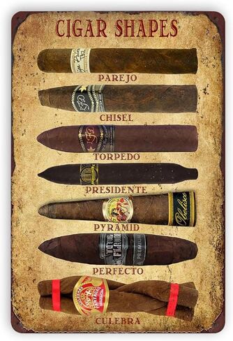 Cigar Shapes Metal Signs Vintage Wall Art Decor for Home Shop Man Cave Bar Lounge Room Garage Retro Tin Plaque Poster Gifts 8x12 Inch in Saudi Arabia