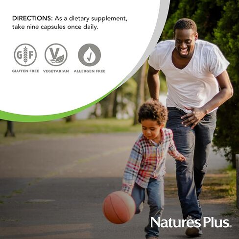 Natures Plus Source of Life Gold Multivitamin - 90 كبسولة نباتية - مع فيتامينات D3، B12، K2 وأكثر من 120 طعامًا كاملاً - دعم الدم والعظام والمناعة - خالي من الغلوتين - 30 حصة in Kuwait