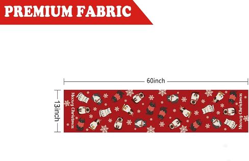 Cat Christmas Table Runner Meowy Christmas Snowflake Red Table Decoration for Winter Xmas Holiday Kitchen Dining Home Party 13x72 Inch in Saudi Arabia